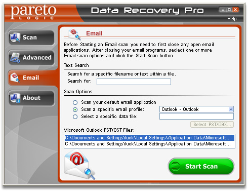 Download Free Scan: ParetoLogic Data Recovery Pro can bring your email messages back to life!